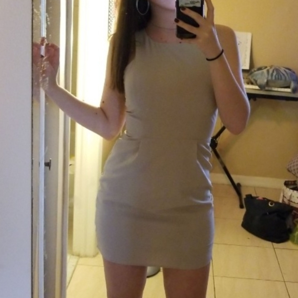 F21 beige mini dress